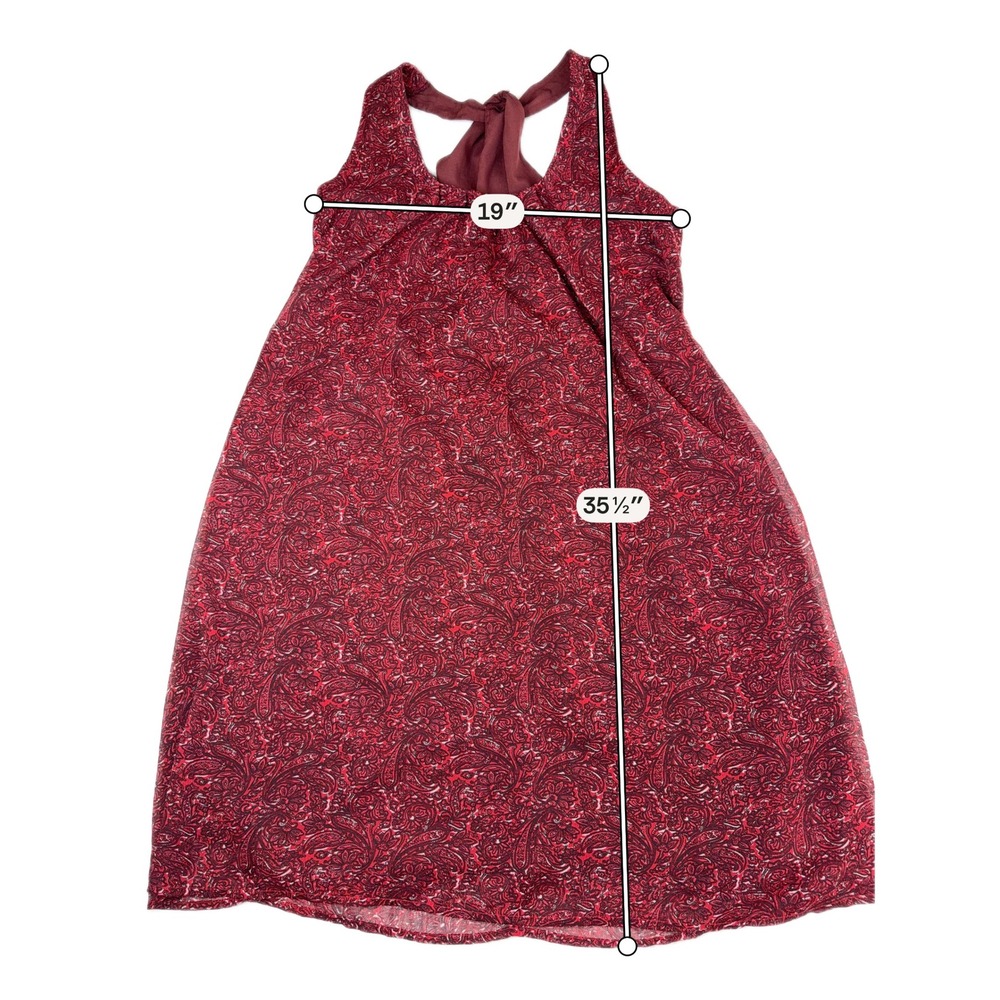 Converse One Star Maroon Paisley Tie Belt Sleeveless Mini Dress Womens XS Boho - Picture 10 of 10